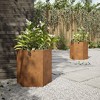 vidaXL Garden Planter Set of 2 Rust-brown Weathering steel Medium - 4 of 4