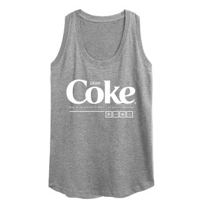 Women's Coca-Cola Drink Coke Enjoy Graphic Racerback Tank - Heather Grey - 2 X-Large - 1 of 4