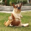LuxenHome 16.3" LuxenHome Kitten and Dog with Skateboard Sculpture Resin Statue, Indoor and Outdoor Brown - 2 of 4