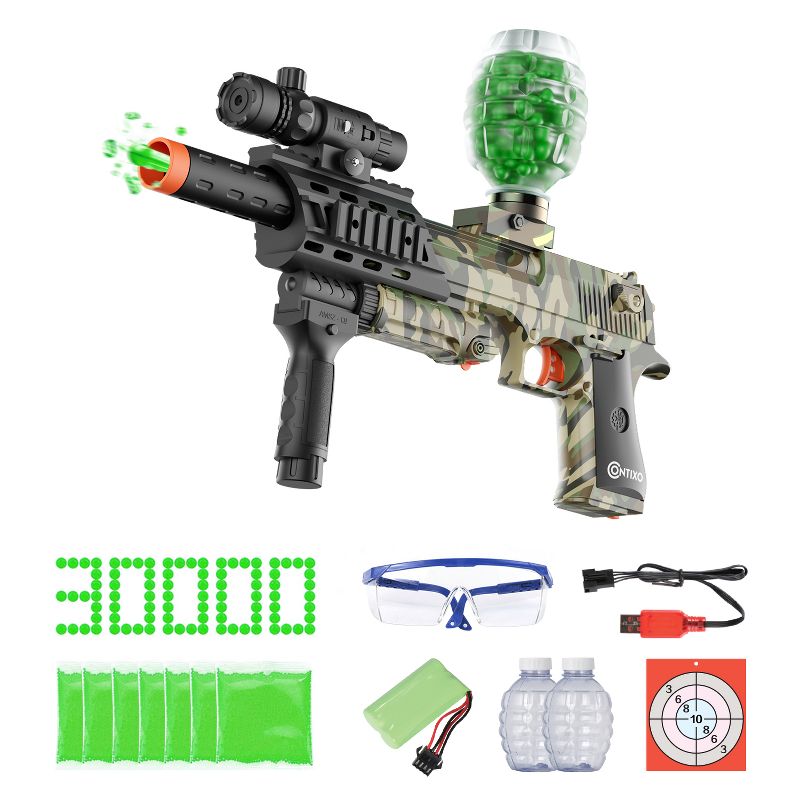 Contixo GB1 Gel Ball Blaster with Eco-Friendly & Auto Modes, Laser Guide and Transformable, 50ft+ Range with 30000 Water Gel Beads, Goggles, 1 of 6