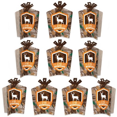 Big Dot of Happiness Gone Hunting - Table Decorations - Deer Hunting Camo Baby Shower or Birthday Party Fold and Flare Centerpieces - 10 Count