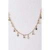 Slickblue 18" Gold Link Chain Necklace with Star & Faux Diamond Charms, Lobster Claw Closure, Stylish Women’s Jewelry - 3 of 4