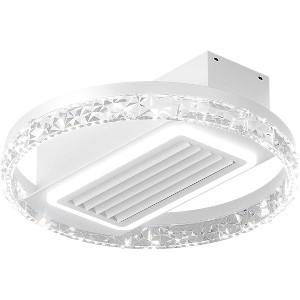Bladeless Fan Lamp with Lights Dimmable LED, Timing 6 Speeds Fan Ceiling Lamp, with Remote, Smart Bladeless Fans White - 1 of 4