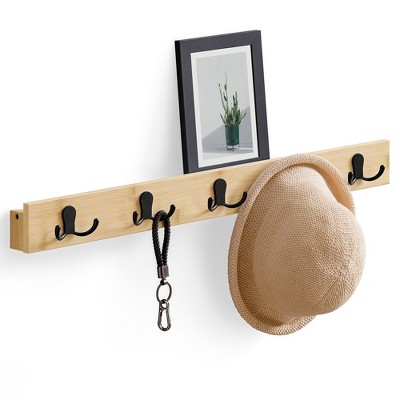 Songmics Coat Rack Wall Mount, Coat Hooks Wall Mounted, 5 Double Metal ...