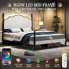 AMERLIFE Bed Frame with 51.2" Tall Upholstered Headboard and Four Poster Design - 3 of 4