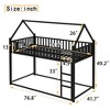 Twin size House Floor Bed with Detachable Slats, Versatile Metal House bed with Guardrails, Transformable Design, can Transform into a Loft Bed - 4 of 4