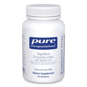 Pure Encapsulations Digestive Enzymes Ultra with Betaine HCl - Vegetarian - Supports Protein, Carb, Fiber, and Dairy Digestion* - 90 Capsules - 1 of 4