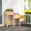 Tangkula 3-Tier Wooden Raised Garden Bed Elevated Garden Planter w/ 3 Planter Boxes Open Storage Shelf Drainage Holes - 3 of 4