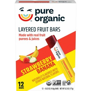 Pure Organic Layered Fruit Snacks Strawberry Banana - 6.2oz/12ct - 1 of 4