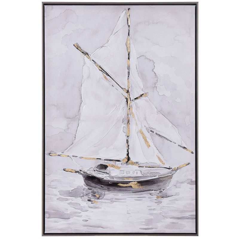 Lifted Sail Hand Painted Framed Canvas Art Yellow - StyleCraft, 1 of 7