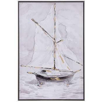 Lifted Sail Hand Painted Framed Canvas Art Yellow - StyleCraft
