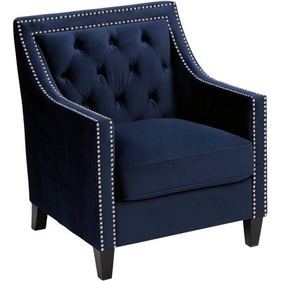 Tiffany Navy Blue Tufted Armchair 