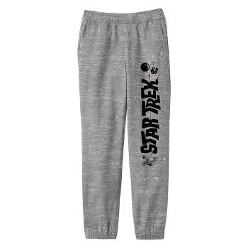 Star Trek Logo With Planets Asteroid & Stars Boy's Athletic Heather Jogger Pants