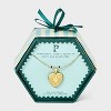 14K Gold Dipped Heart Charm Initial Necklace - A New Day™ Gold - 3 of 4
