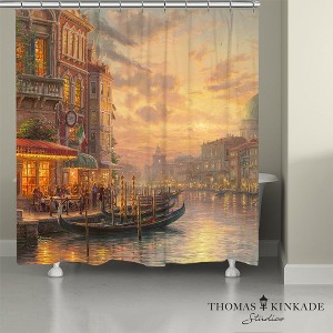 Thomas Kinkade Venetian Café Shower Curtain - Multicolored - 1 of 1