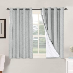 H.Versailtex Linen 100% Blackout Curtains Thermal Insulated Linen Drapes, Grommet White Liner Sold of 2 Panels - 1 of 4