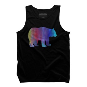 Adult Design By Humans Rainbow Watercolor Artistic Bear By Maryedenoa Tank Top - 1 of 2