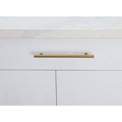 Modern Brushed Brass Bar Pull Set with Mounting Hardware