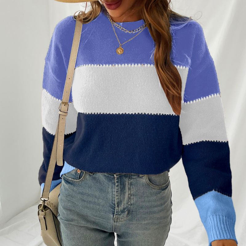Women's Long Sleeve Colorblock Knit Round Neck Sweater - Cupshe, 6 of 10