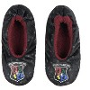 Seven Times Six Harry Potter Slippers Hogwarts Crest Embroidered Slipper Socks No-Slip Sole Black - image 2 of 4