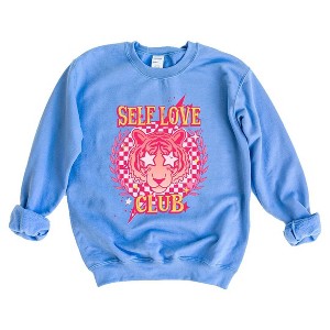 Simply Sage Market Women's Graphic Sweatshirt Self Love Club Tiger - 1 of 3