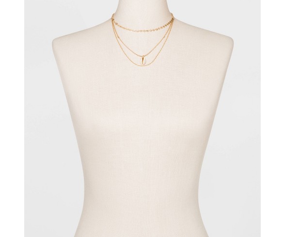 SUGARFIX by BaubleBar Seashell Pendant Layered Necklace - Gold