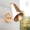 LNC Charonefos 1-Light 11"H Mid-Century Modern Cone Outdoor Wall Lights,Black and Gold, White and Gold - 2 of 4