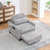 GlasFlength Accent Chairs Modern with Comfortable Seating for Living Room or Lounge Area Gray,67.7”*32.28”*30" - 2 of 4