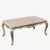 48" Traditional Coffee Table with Cabriole Legs, Carved Design, and Gold Highlights for Living Room - 4 of 4