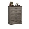 Farmhouse 5 Drawer Dresser for Bedroom, 43.3" Tall Chest of Drawers with Metal Handles, Rustic Wooden Dresser TV Stand, for Living Room, Hallway - 2 of 4