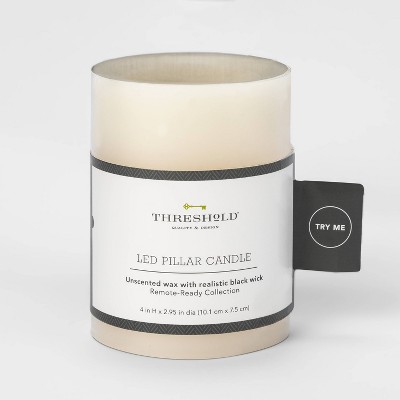 4" x 3"LED Flameless Black Wick Candle Cream - Threshold™