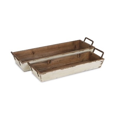 Cheung's Weston Set of 2 Tapered Wood Crates