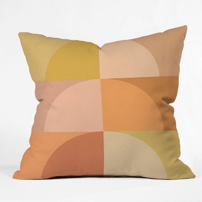 Photo 1 of 16x16 Poems Geometric Color Block V Throw Pillow Orange - Deny Designs