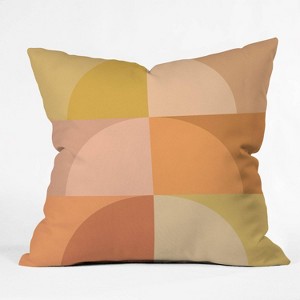 16"x16" Poems Geometric Color Block V Throw Pillow Orange - Deny Designs: Indoor Square Polyester Cushion for Couch, Zipper Closure - 1 of 4