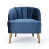 Christopher Knight Home Eryn Mid-Century Modern Rubberwood Altay Velvet Upholstered Accent Chair - 2 of 4