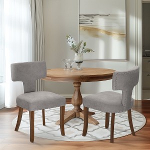 Captiva Designs Dining Chairs with Curved Backrest & Padded Seat & Solid Wood Legs - 1 of 4