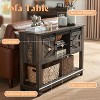 AMERLIFE Sofa Table with Sliding Barn Doors, TV Console Table, 46" Farmhouse Rustic Storage Entryway Table - 3 of 4