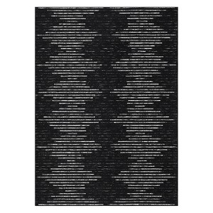 Modern Geometric Living Room Area Rugs with Stripped Lines, Indoor Contemporary Non Slip Floor Carpet for Bedroom - 1 of 4