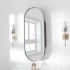 Dovelina Iron Frame Arched Wall Mirror Cabinet Multifunctional Wall-Mounted Mirrored Cabinet with Magnetic Doors - 2 of 4