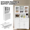 Kitchen Pantry Storage Cabinet with Drawers,Modern Buffet with Microwave Stand - 3 of 4