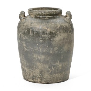 LuxenHome Vintage Farmhouse Brown Jug 15.35-Inch Tall Terracotta Vase - 1 of 4