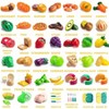 Cutting Play Food Toy, 2 Color Baskets, 115 pcs Fake Fruits Vegetables, Pretend Kitchen, Birthday Gift - 2 of 4