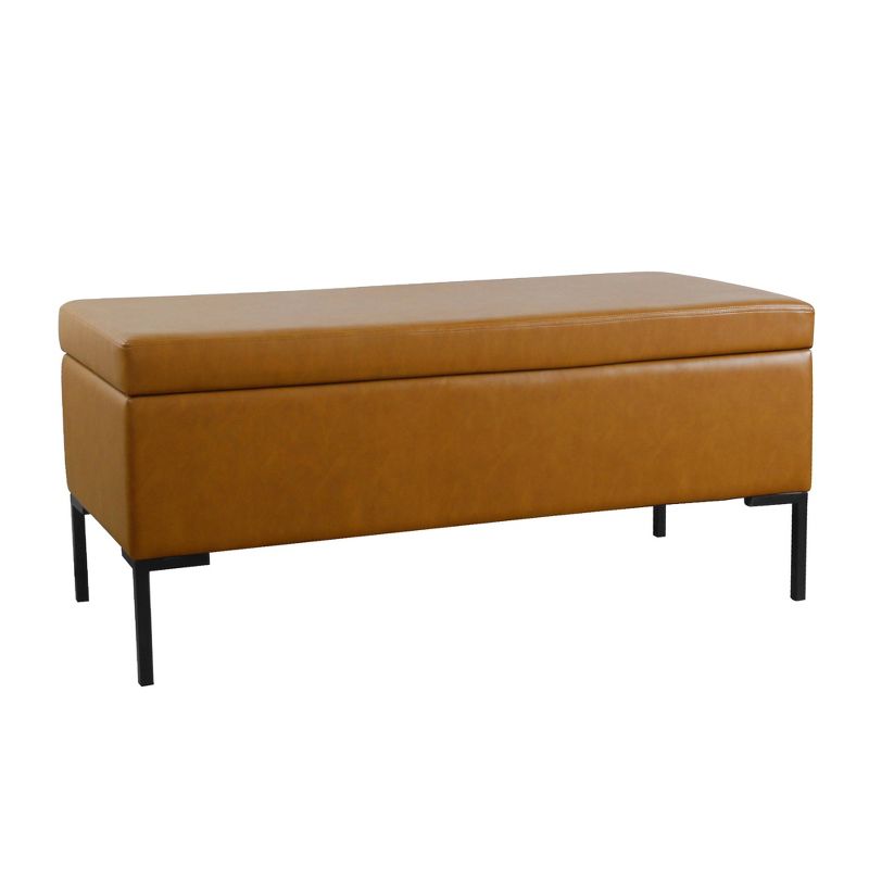 Large Storage Bench with Metal Legs - HomePop, 2 of 12