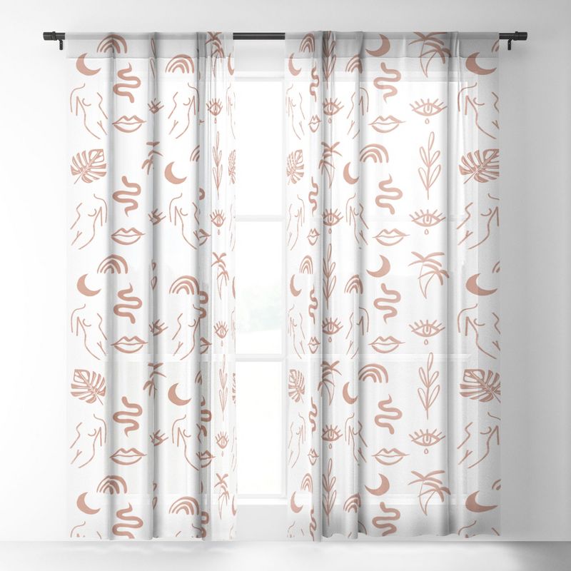 Emanuela Carratoni Line Art Single Panel Sheer Window Curtain - Deny Designs, 2 of 4