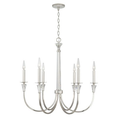 Capital Lighting Laurent 6 - Light Chandelier in  Polished Nickel