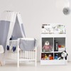 Kids Bookshelf and Toy Storage, Wood Book Shelf Organizer for Toddler, Playroom Storage, Children's Storage Cabinet, White Bookshelf Organizer - 3 of 4