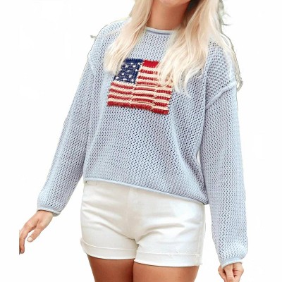 Women's God Bless The Usa Crochet Top - MIOU MUSE
