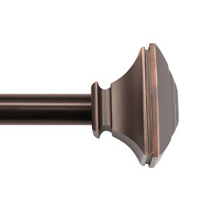 Lumi Home Furnishings 66"x120" Decorative Drapery Single Rod Set with Square finials Oil Rubbed Bronze - 1 of 4