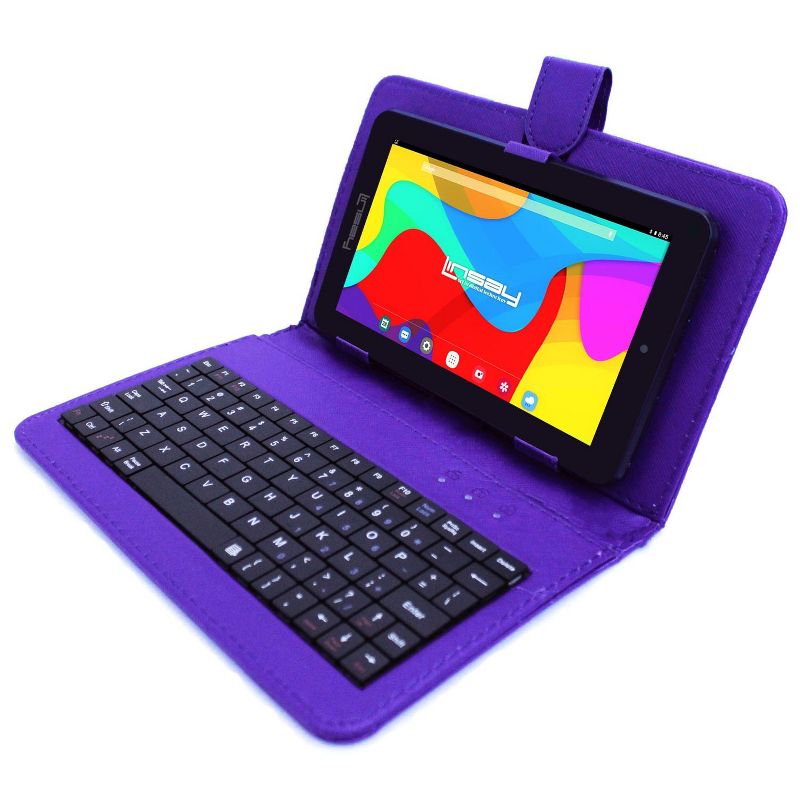 LINSAY 7" 64GB STORAGE New Android 13 Tablet with Keyboard Case, 1 of 2