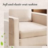 Aukfa Mid-Century Modern Linen Armchair w/ Double Side Pockets - Comfortable Padded Reading Accent Chair for Living Room, Bedroom & Office - 3 of 4